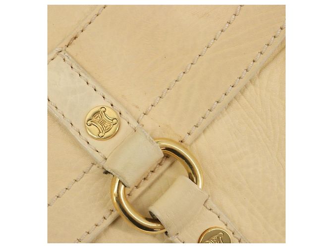 Céline CELINE Boogie Bag Leather Beige Gold Auth 196610 D'oro - vista 18