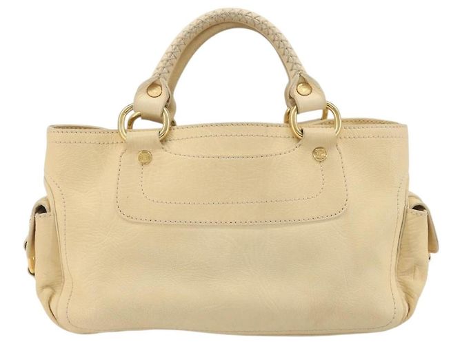 Céline CELINE Boogie Bag Leather Beige Gold Auth 196610 D'oro - vista 2
