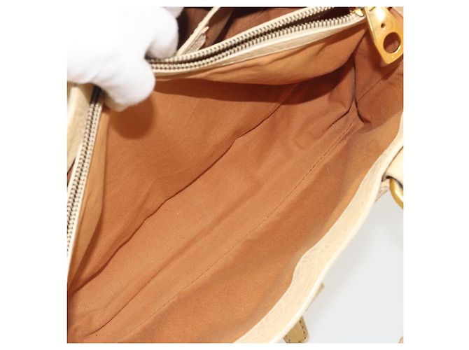Céline CELINE Boogie Bag Leather Beige Gold Auth 196610 D'oro - vista 25