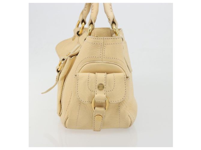 Céline CELINE Boogie Bag Leather Beige Gold Auth 196610 D'oro - vista 3
