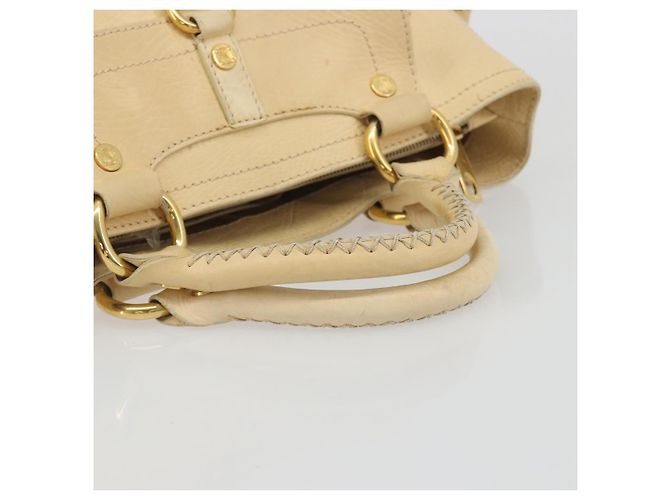 Céline CELINE Boogie Bag Leather Beige Gold Auth 196610 D'oro - vista 7