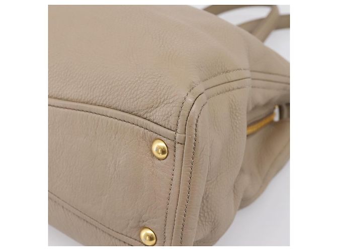 Borsa Tote Miu Miu in Pelle 2 vie Beige Oro Auth 199139V D'oro - vista 10
