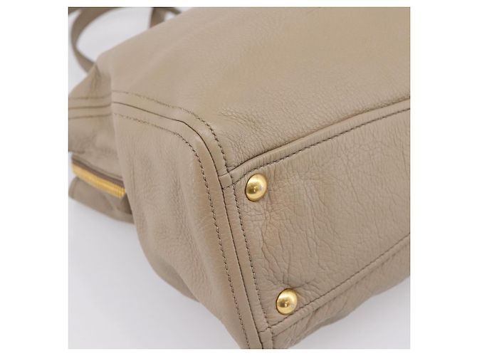 Borsa Tote Miu Miu in Pelle 2 vie Beige Oro Auth 199139V D'oro - vista 15