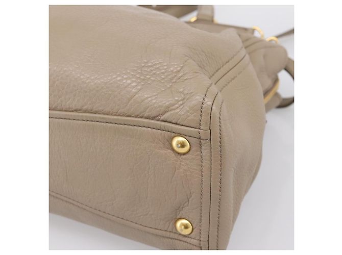 Borsa Tote Miu Miu in Pelle 2 vie Beige Oro Auth 199139V D'oro - vista 16