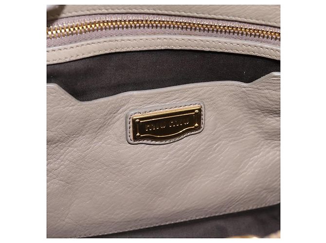 Borsa Tote Miu Miu in Pelle 2 vie Beige Oro Auth 199139V D'oro - vista 19