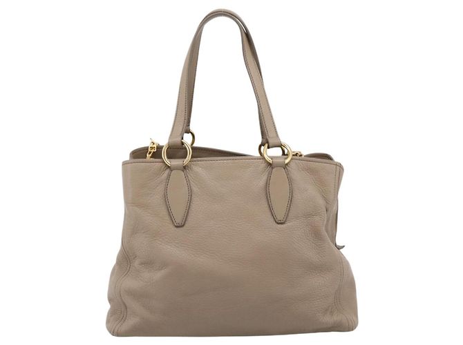 Borsa Tote Miu Miu in Pelle 2 vie Beige Oro Auth 199139V D'oro - vista 2