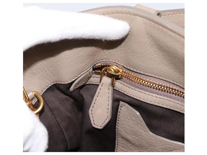 Borsa Tote Miu Miu in Pelle 2 vie Beige Oro Auth 199139V D'oro - vista 22