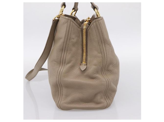 Borsa Tote Miu Miu in Pelle 2 vie Beige Oro Auth 199139V D'oro - vista 4
