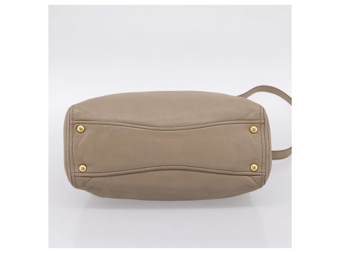 Borsa Tote Miu Miu in Pelle 2 vie Beige Oro Auth 199139V D'oro - vista 5