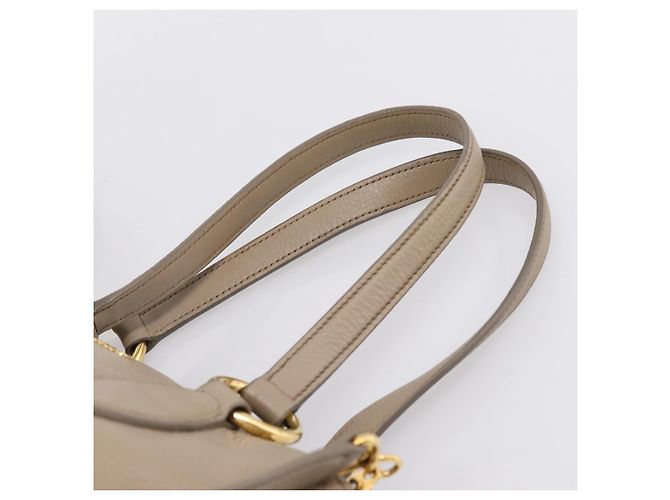Borsa Tote Miu Miu in Pelle 2 vie Beige Oro Auth 199139V D'oro - vista 8