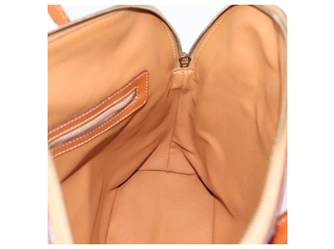 Céline Borsa a mano CELINE Macadam Canvas PVC Beige Gold Auth 197827 D'oro - vista 18