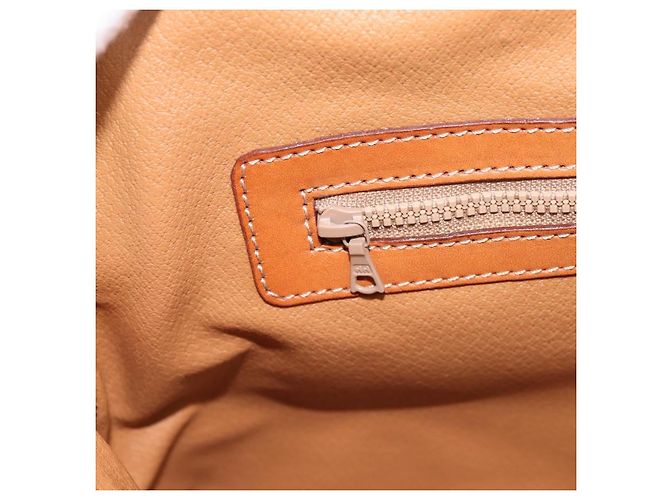 Céline Borsa a mano CELINE Macadam Canvas PVC Beige Gold Auth 197827 D'oro - vista 20