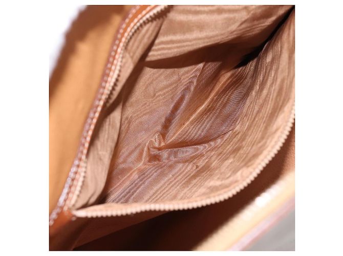 Céline Borsa a mano CELINE Macadam Canvas PVC Beige Gold Auth 197827 D'oro - vista 21