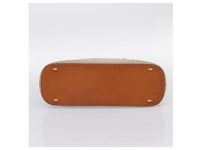 Céline Borsa a mano CELINE Macadam Canvas PVC Beige Gold Auth 197827 D'oro - vista 5