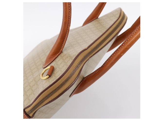 Céline Borsa a mano CELINE Macadam Canvas PVC Beige Gold Auth 197827 D'oro - vista 6