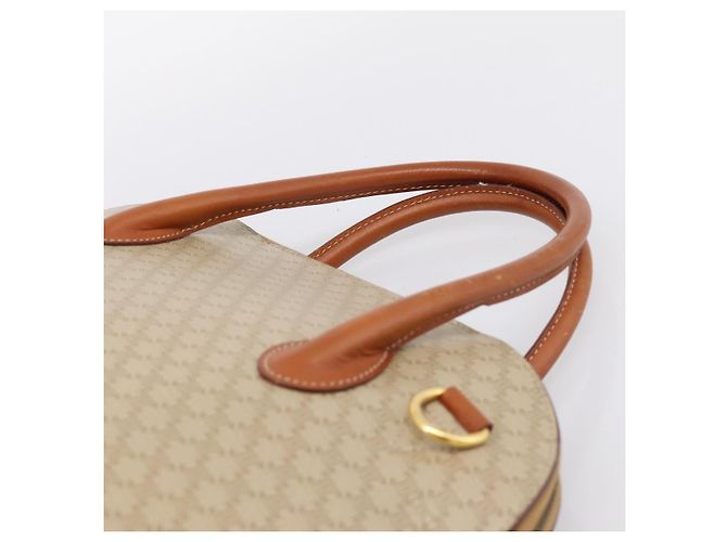 Céline Borsa a mano CELINE Macadam Canvas PVC Beige Gold Auth 197827 D'oro - vista 8