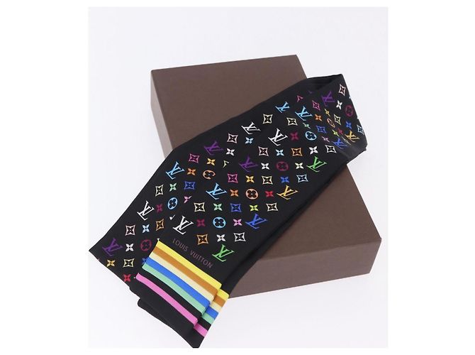 LOUIS VUITTON Bando Scarf Silk Multicolor M71992 LV Auth 197914M Multicolore - vista 12