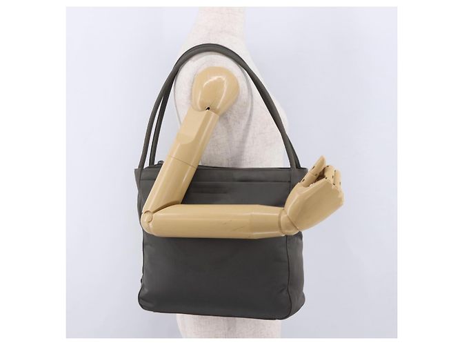 Borsa Tote PRADA Nylon Green Silver Auth 197606 Argento Verde - vista 26
