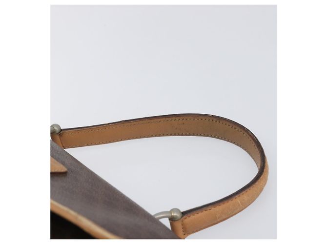 Céline Borsa a mano CELINE Macadam Canvas PVC Leather Brown Gold Auth 197642 Marrone D'oro - vista 15