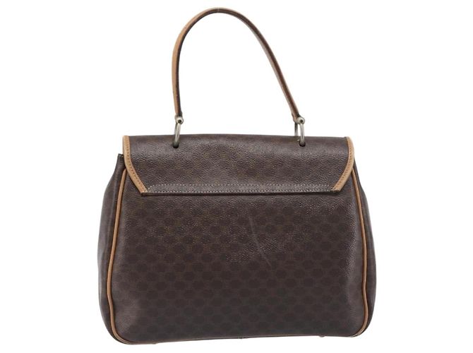 Céline Borsa a mano CELINE Macadam Canvas PVC Leather Brown Gold Auth 197642 Marrone D'oro - vista 2
