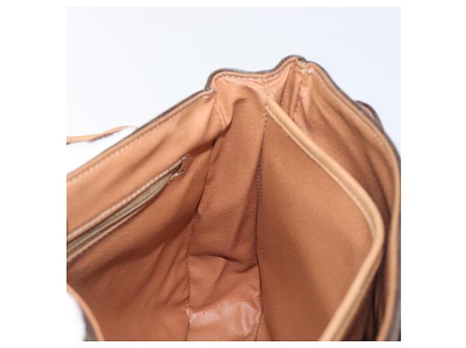 Céline Borsa a mano CELINE Macadam Canvas PVC Leather Brown Gold Auth 197642 Marrone D'oro - vista 22