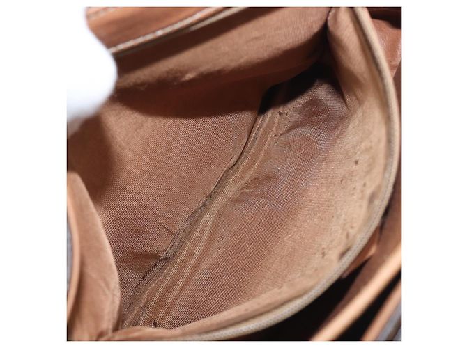 Céline Borsa a mano CELINE Macadam Canvas PVC Leather Brown Gold Auth 197642 Marrone D'oro - vista 25