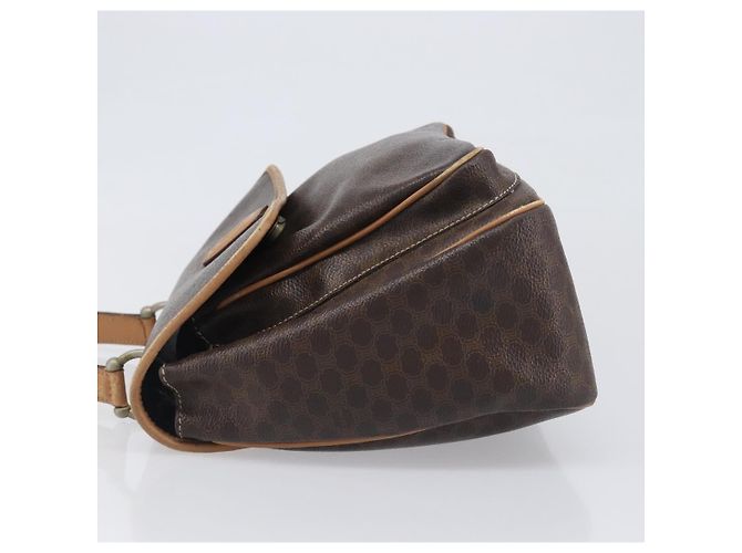 Céline Borsa a mano CELINE Macadam Canvas PVC Leather Brown Gold Auth 197642 Marrone D'oro - vista 5