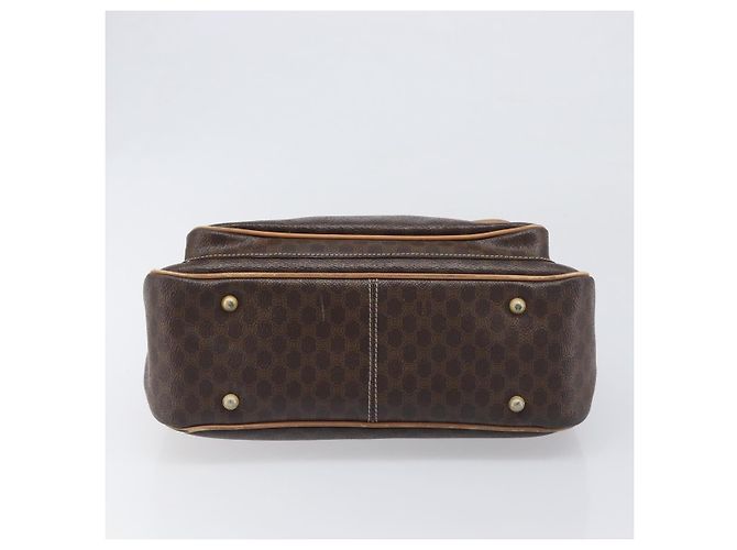 Céline Borsa a mano CELINE Macadam Canvas PVC Leather Brown Gold Auth 197642 Marrone D'oro - vista 6