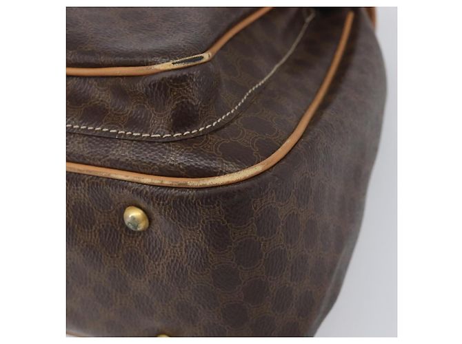 Céline Borsa a mano CELINE Macadam Canvas PVC Leather Brown Gold Auth 197642 Marrone D'oro - vista 8