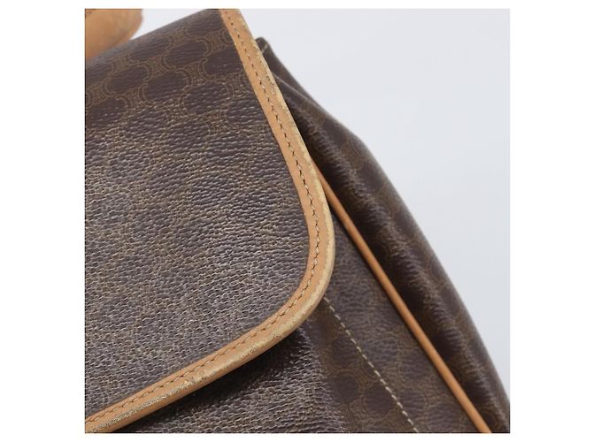Céline Borsa a mano CELINE Macadam Canvas PVC Leather Brown Gold Auth 197642 Marrone D'oro - vista 9