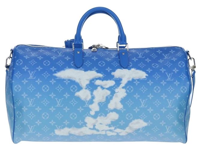 LOUIS VUITTON Monogram Crows Keepall Bandouliere 50 Blue M45428 Auth yk20850SAM Bianco - vista 13