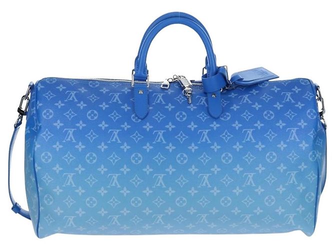 LOUIS VUITTON Monogram Crows Keepall Bandouliere 50 Blue M45428 Auth yk20850SAM Bianco - vista 2