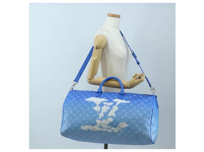 LOUIS VUITTON Monogram Crows Keepall Bandouliere 50 Blue M45428 Auth yk20850SAM Bianco - vista 37