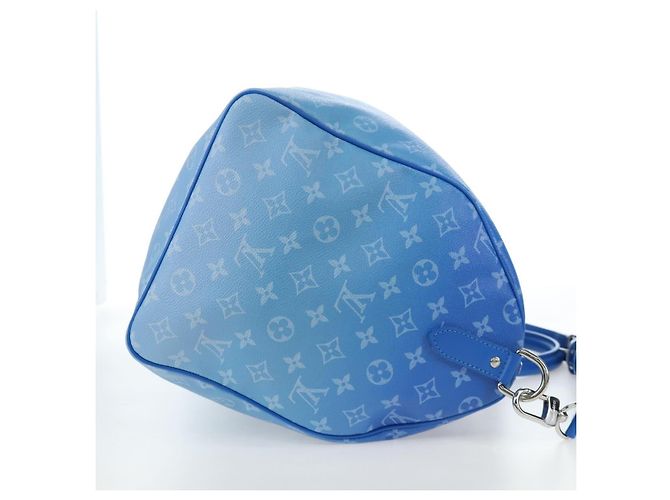 LOUIS VUITTON Monogram Crows Keepall Bandouliere 50 Blue M45428 Auth yk20850SAM Bianco - vista 4