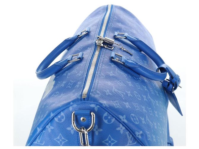 LOUIS VUITTON Monogram Crows Keepall Bandouliere 50 Blue M45428 Auth yk20850SAM Bianco - vista 6