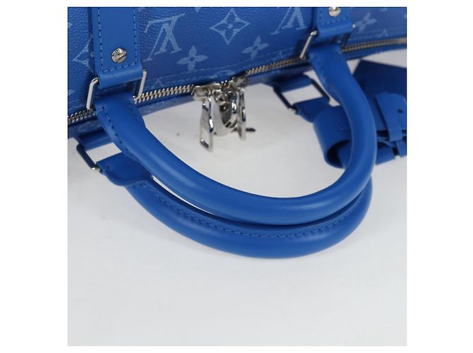 LOUIS VUITTON Monogram Crows Keepall Bandouliere 50 Blue M45428 Auth yk20850SAM Bianco - vista 7