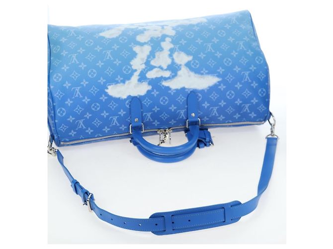 LOUIS VUITTON Monogram Crows Keepall Bandouliere 50 Blue M45428 Auth yk20850SAM Bianco - vista 8