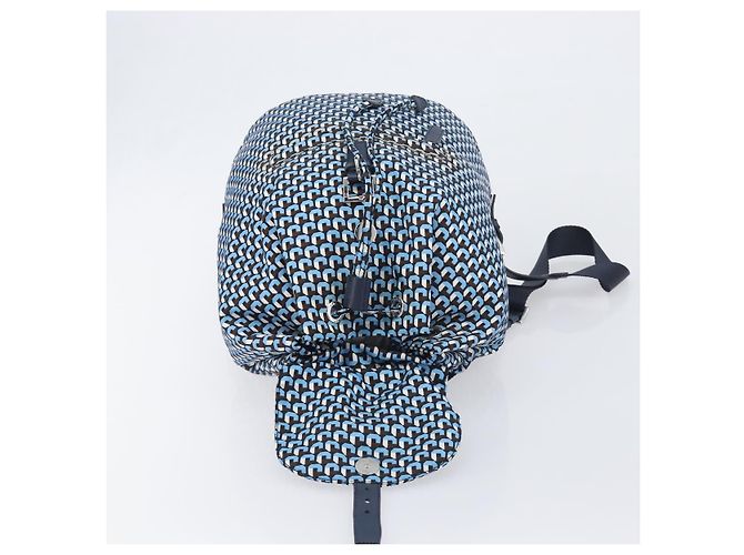 Zaino PRADA Nylon Blu Argento Auth 197214A - vista 10