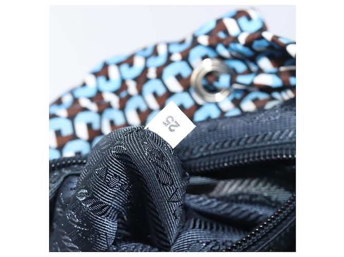 Zaino PRADA Nylon Blu Argento Auth 197214A - vista 12