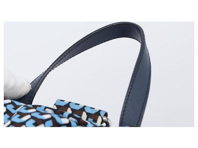 Zaino PRADA Nylon Blu Argento Auth 197214A - vista 14