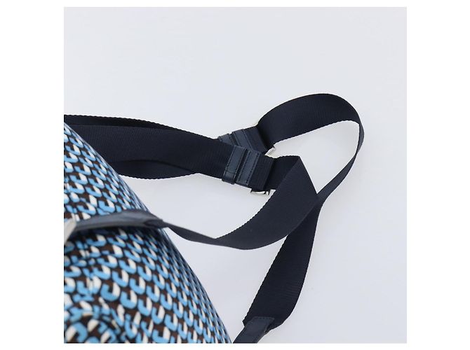Zaino PRADA Nylon Blu Argento Auth 197214A - vista 15