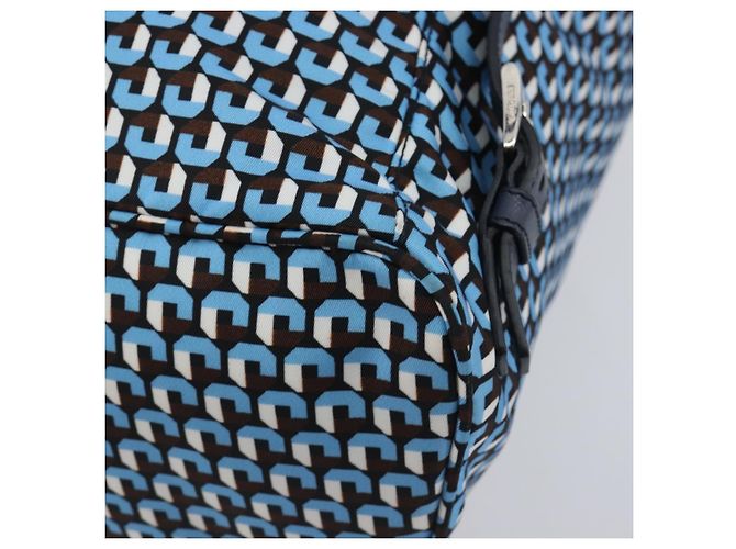 Zaino PRADA Nylon Blu Argento Auth 197214A - vista 18