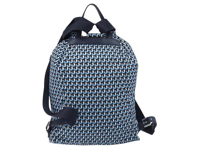 Zaino PRADA Nylon Blu Argento Auth 197214A - vista 2