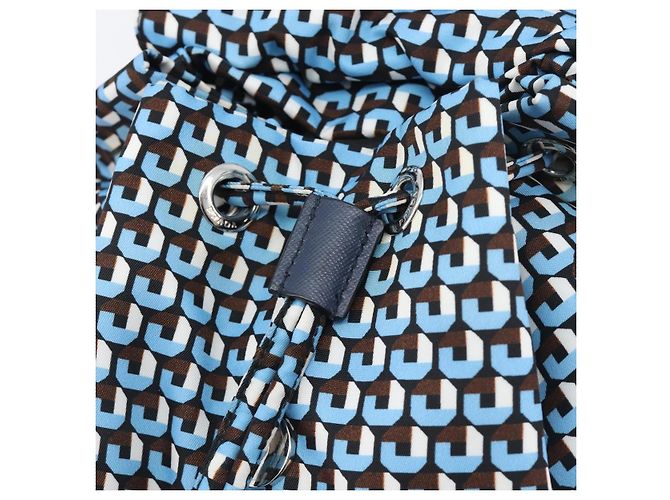 Zaino PRADA Nylon Blu Argento Auth 197214A - vista 23