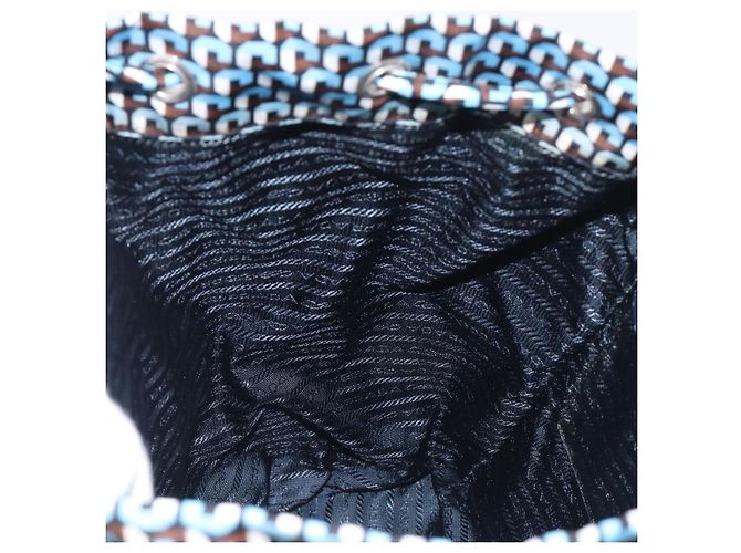 Zaino PRADA Nylon Blu Argento Auth 197214A - vista 26