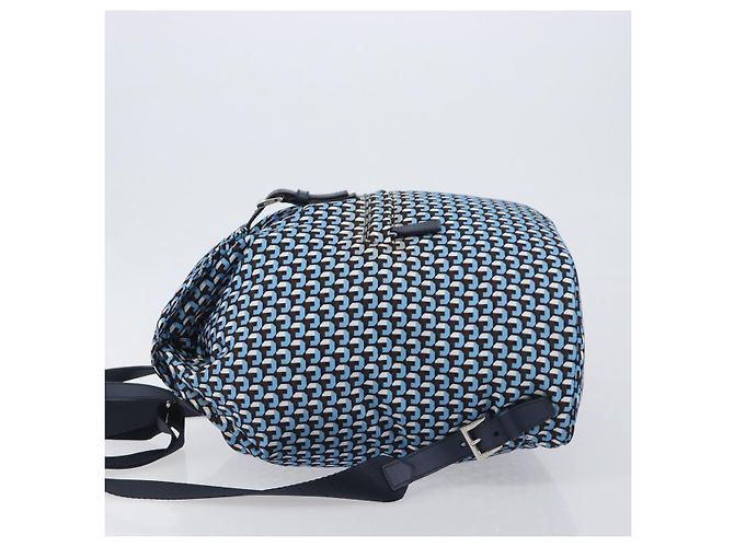 Zaino PRADA Nylon Blu Argento Auth 197214A - vista 4