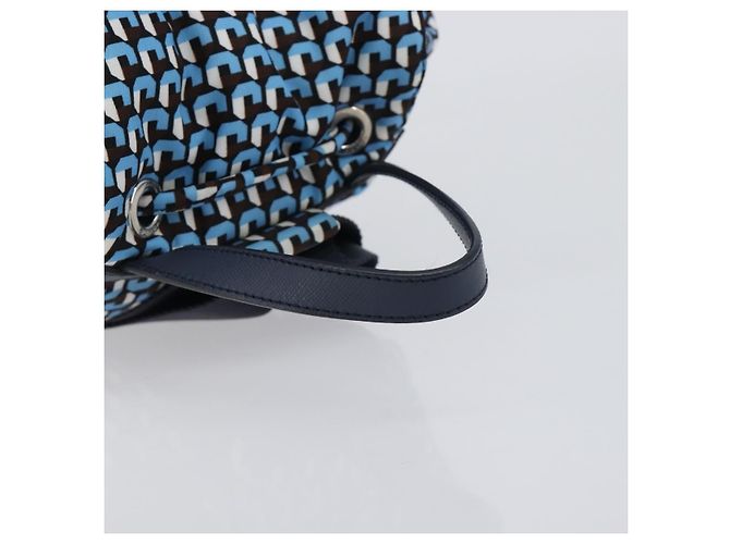 Zaino PRADA Nylon Blu Argento Auth 197214A - vista 7