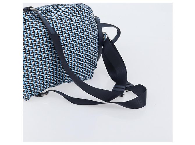 Zaino PRADA Nylon Blu Argento Auth 197214A - vista 8