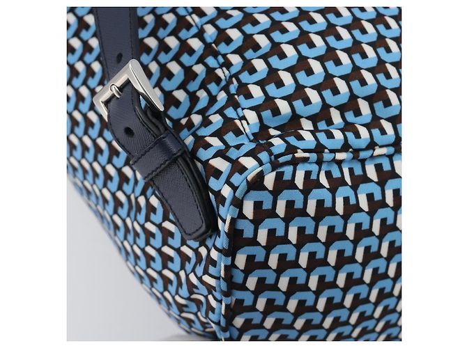 Zaino PRADA Nylon Blu Argento Auth 197214A - vista 9