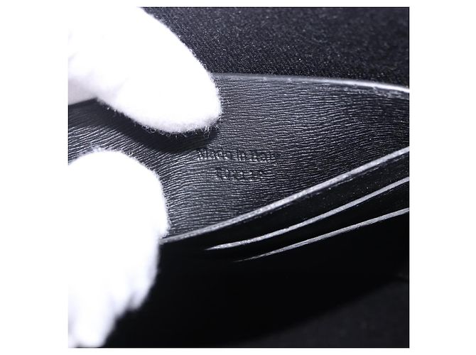 Berluti Clutch-Tasche aus Leder Schwarz Silber Auth BA15332A - Ansicht 12